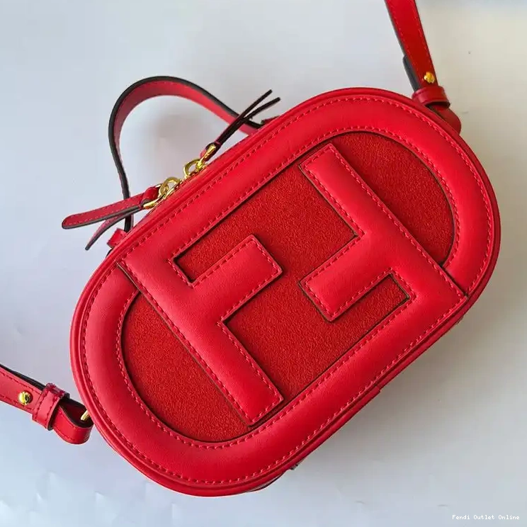 Affordable Leather Camera In Calf Red Mini Case O'Lock Fendi 0511